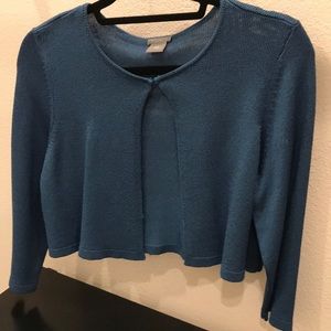 Blue Mid Waist Single Hook Clasp Sweater